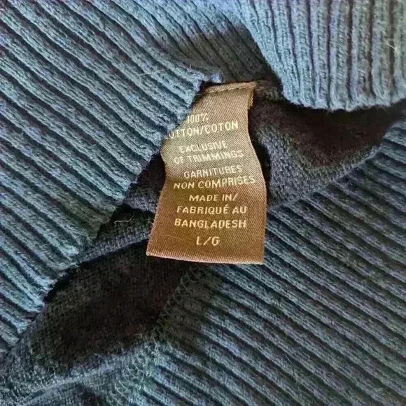 Denver Hayes, long sleeve, v-neck, sweater, blue, size  large - Picture 4 of 5